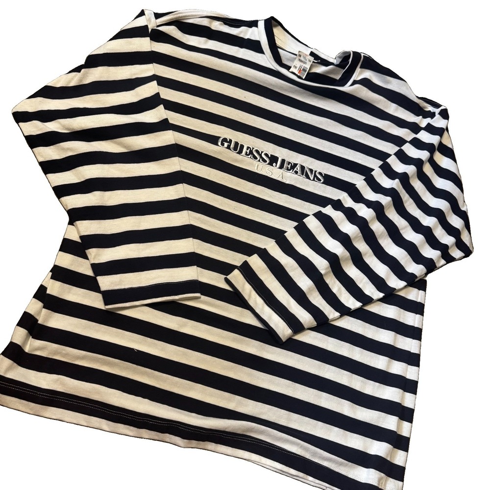 Vintage 90s GUESS Jeans Long Sleeve Shirt Small Oversized Fit NWT Y2K